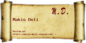 Makis Deli névjegykártya